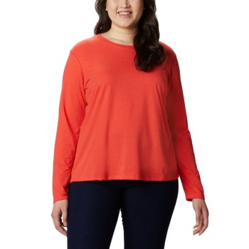 Columbia Solar Shield Long Sleeve Plus Size, Sudaderas Rojos Para Mujer | 201983-BKT